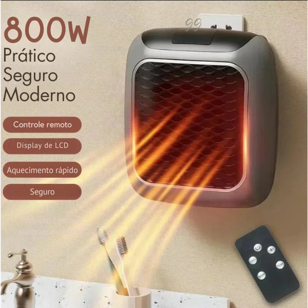 EcoTherm - Aquecedor Elétrico 800W | Controle Remoto | Frete Grátis